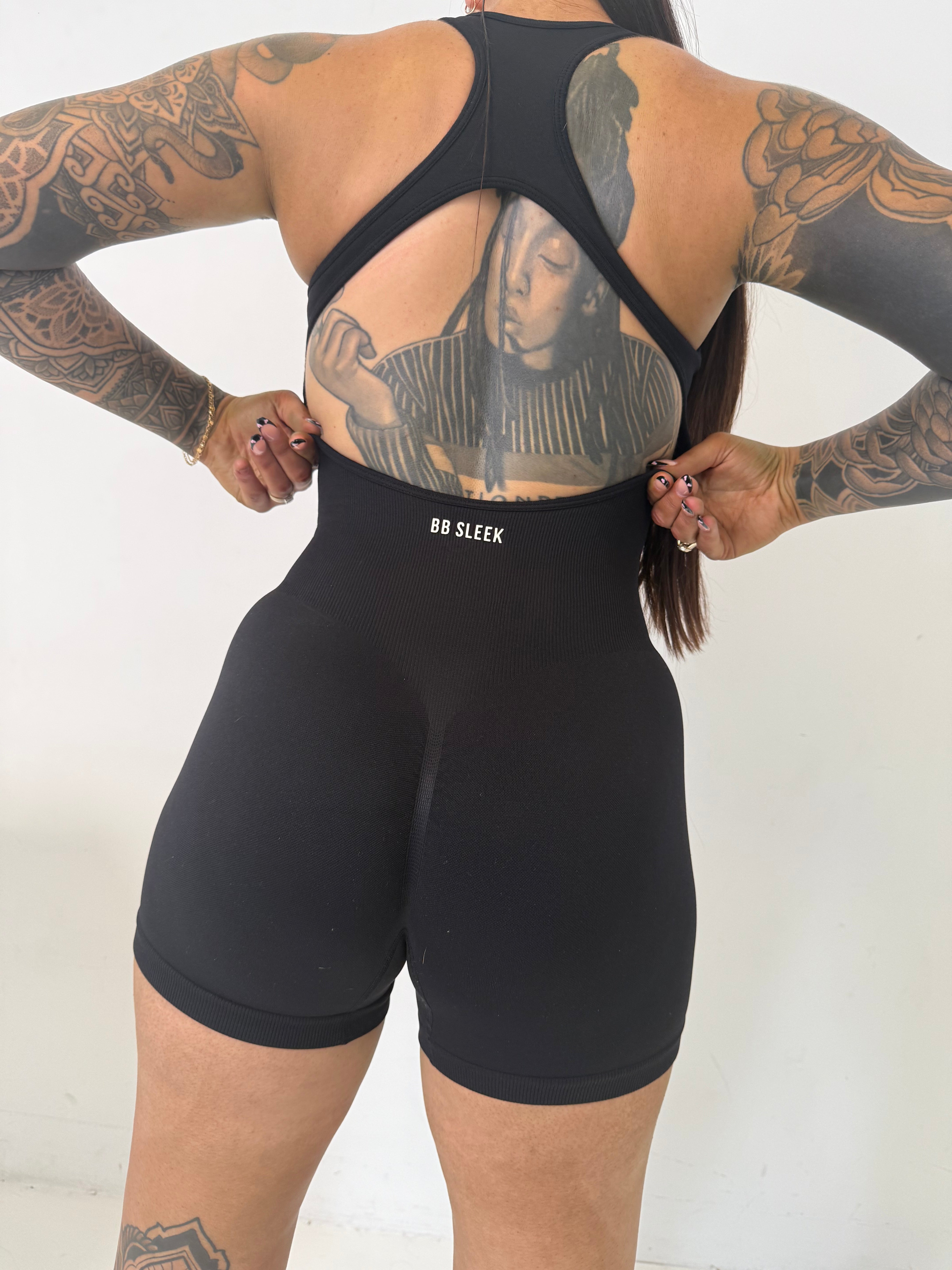 Snatched Af Jumpsuit Contour - Black short